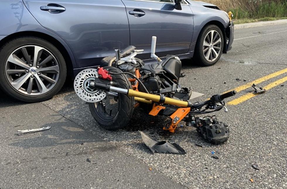 Motorcycle Rider Blows Red Light, Slams Car near Richland