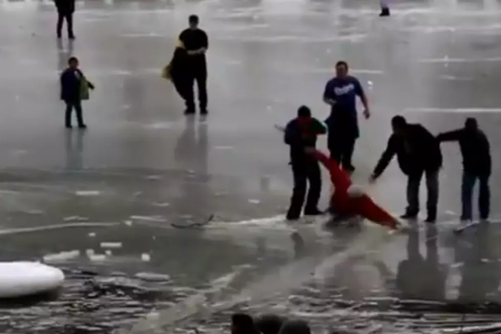 Man Falls in Frozen Lake – Others Come To Resue and Fall In, Too [VIDEO]