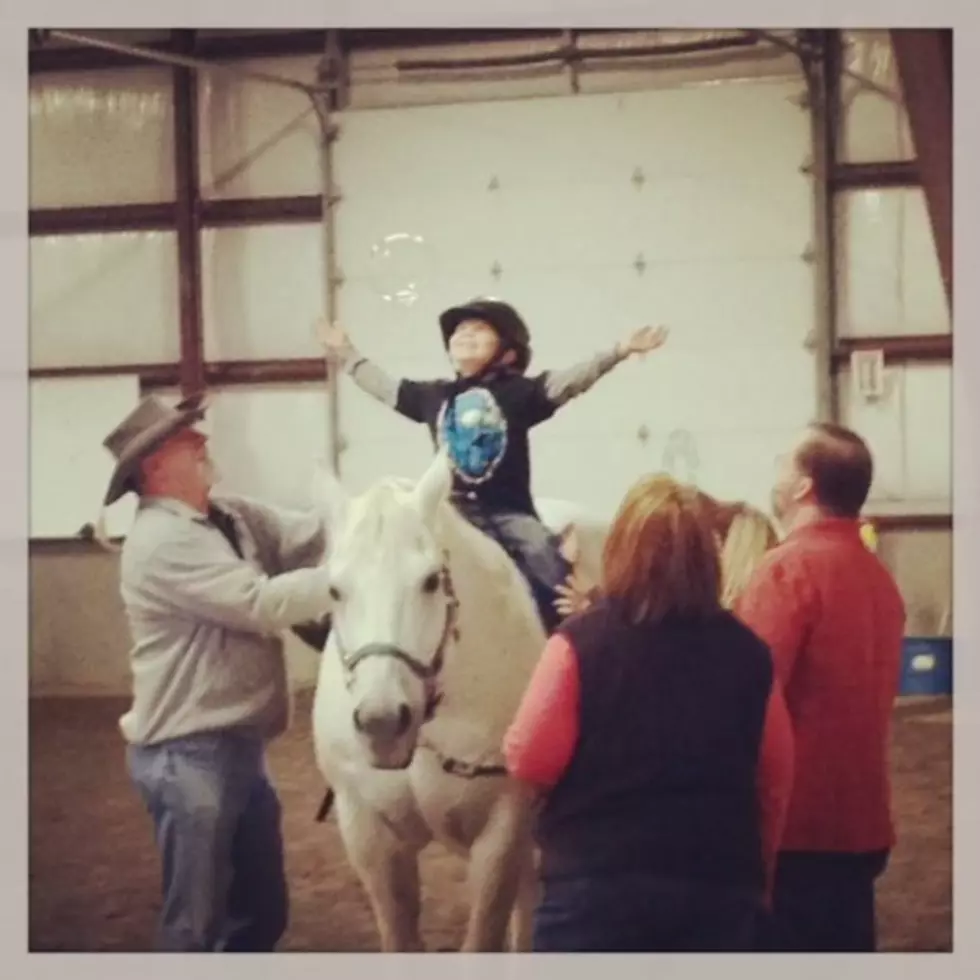 My Son Enjoys His First Day Back with Horse Therapy in Adorable Photo