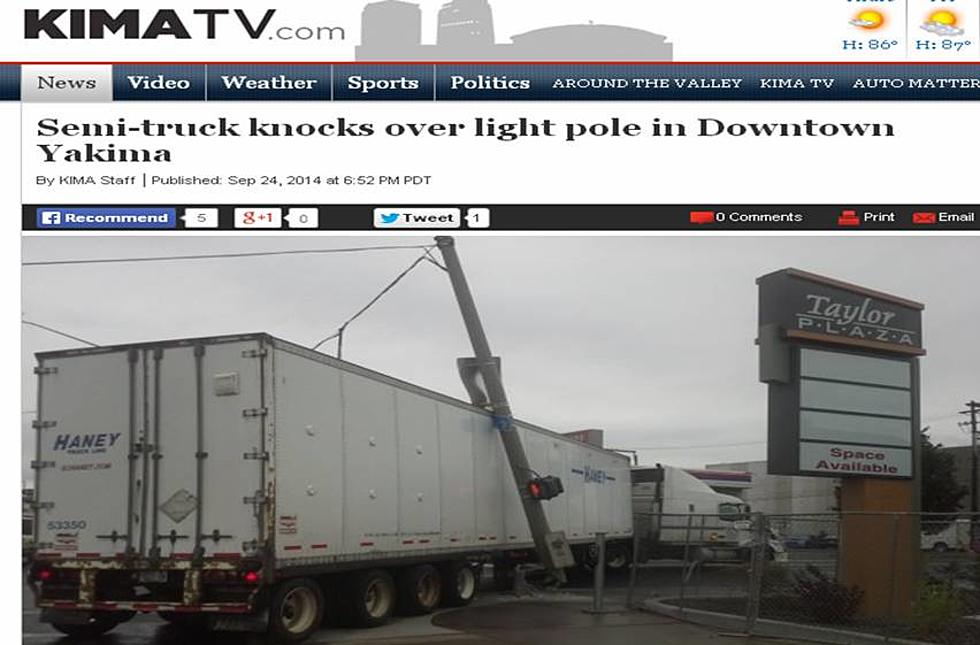 Truck Driver Kills Light Pole In Broad Daylight
