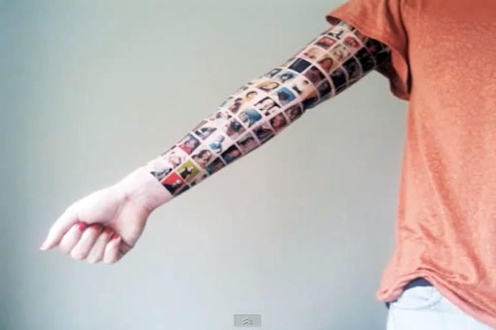 Woman Tattoos 152 Friends’ Pictures on Body [VIDEO]