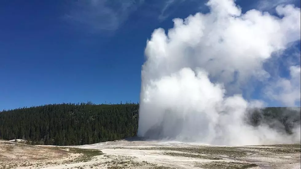 Dormant Geyser in Yellowstone National Park Erupts