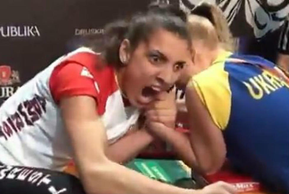 Screaming Arm Wrestling Girl Will Either Make You Laugh or Scare You [VIDEO]