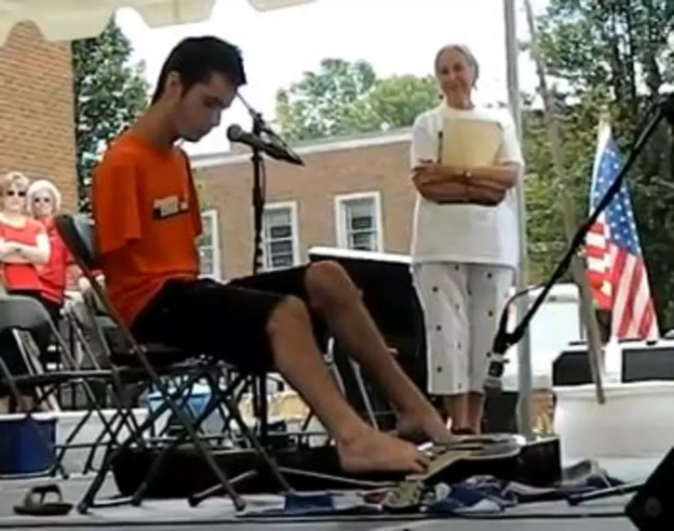An 18-Year-Old Guy Born Without Arms Got a Music Scholarship To Play Guitar, Cello, Drums, and Piano