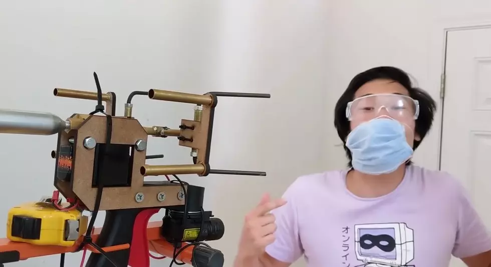 WATCH: Man Invents Awesome 'Face Mask Gun' During The Pandemic