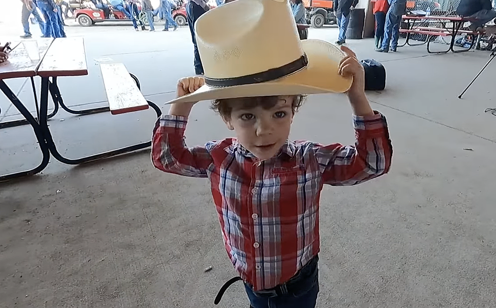 Cute Little Cowboy Suffers Hat Malfunction at CFD