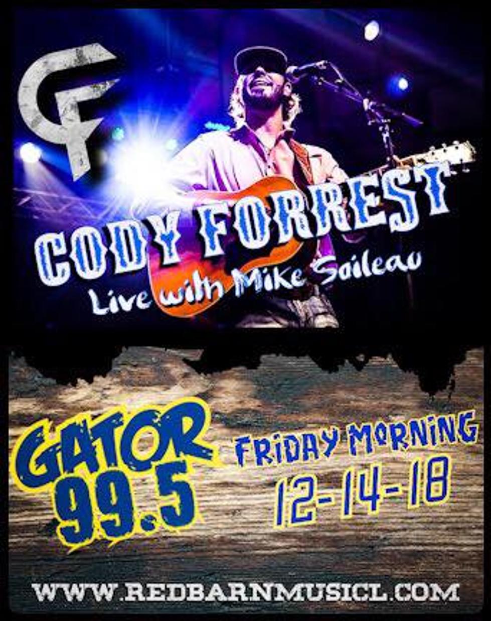 Cody Forrest To Visit Gator Studio This Friday With New Song 