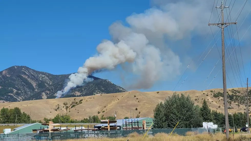 Fire Burning in Bridger Mountain Range Near the ‘M’