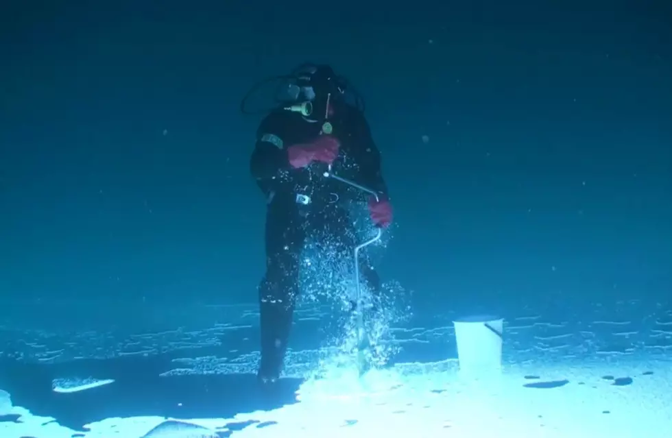 Diving Crew Takes Unbelievable Footage of Ice Fishing Under the Ice