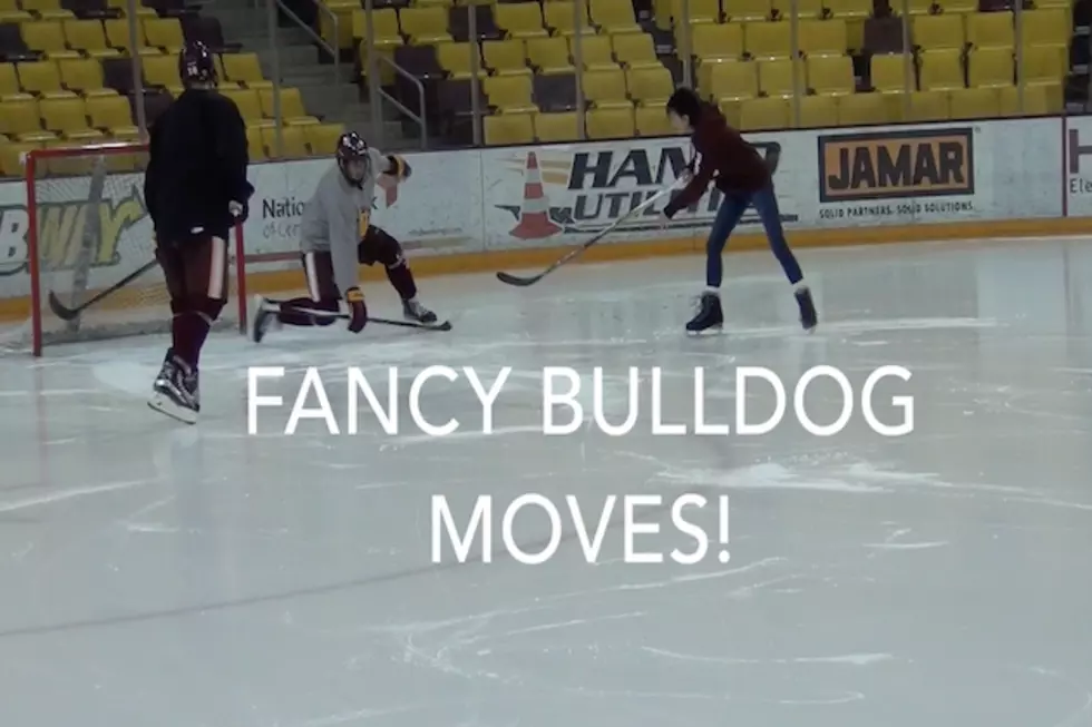 Cathy Skates With The UMD Bulldogs, Meets Assistant Coach Brett Larson