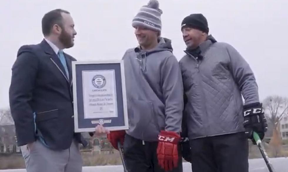 Watch Minnesota Hockey Dads Set Guinness World Record for Longest Hockey Pass [VIDEO]