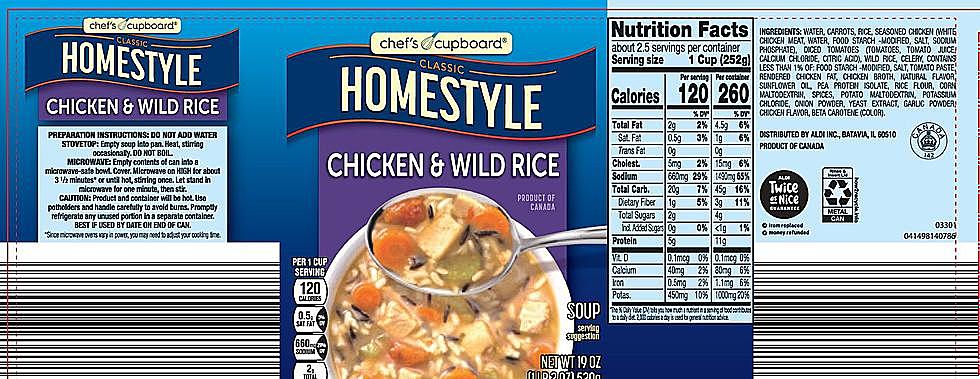 Recall Involving Chef’s Cupboard Soup Sold At ALDI Announced