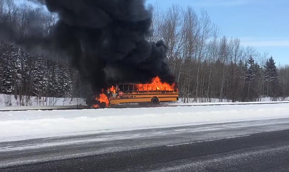 School Bus Catches Fire North Of Virginia MN, No Students On Boar