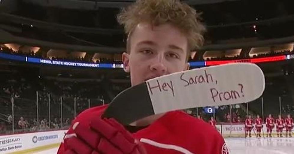 Luverne, Minnesota High School Hockey Player Goes Viral With Hockey Stick ‘Promposal’ On Live TV