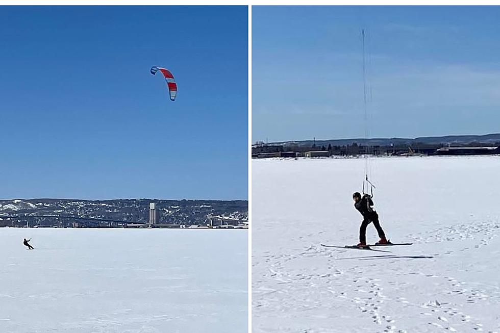 Parasailing On Skis Off Park Point In Duluth Looks Like Wicked, Cold Fun