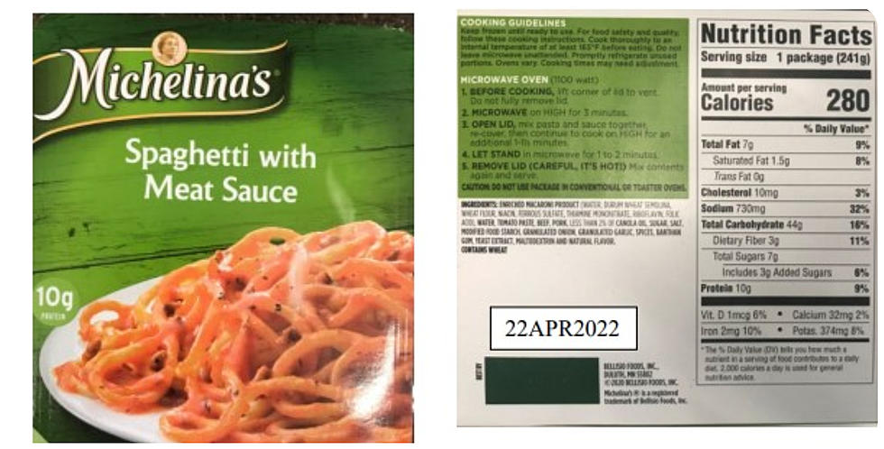 ‘Michelina’s Spaghetti with Meat Sauce’ Recalled For Misbranding and Possible Allergen