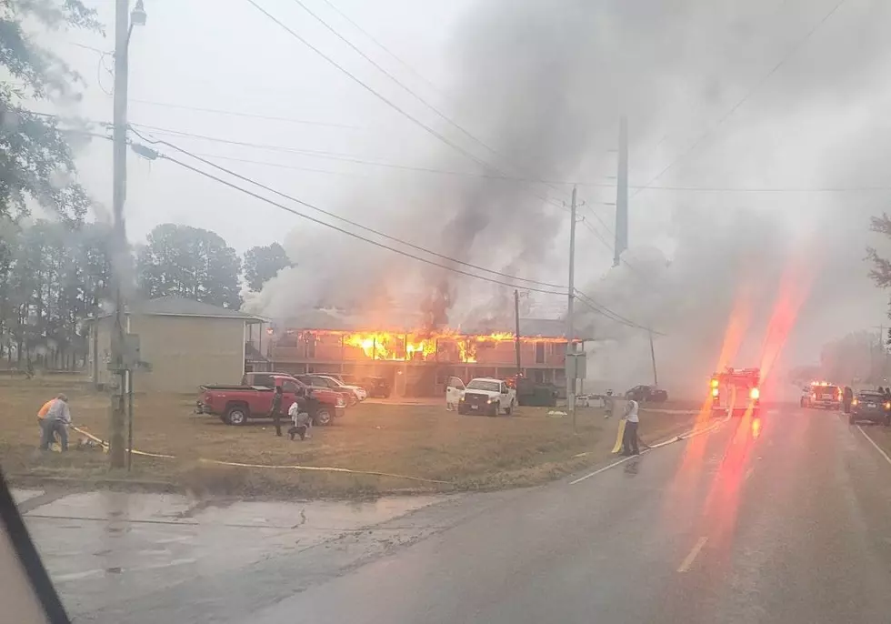 Fire Fighters On Scene Of Devastating Apartment Fire in DeKalb, TX