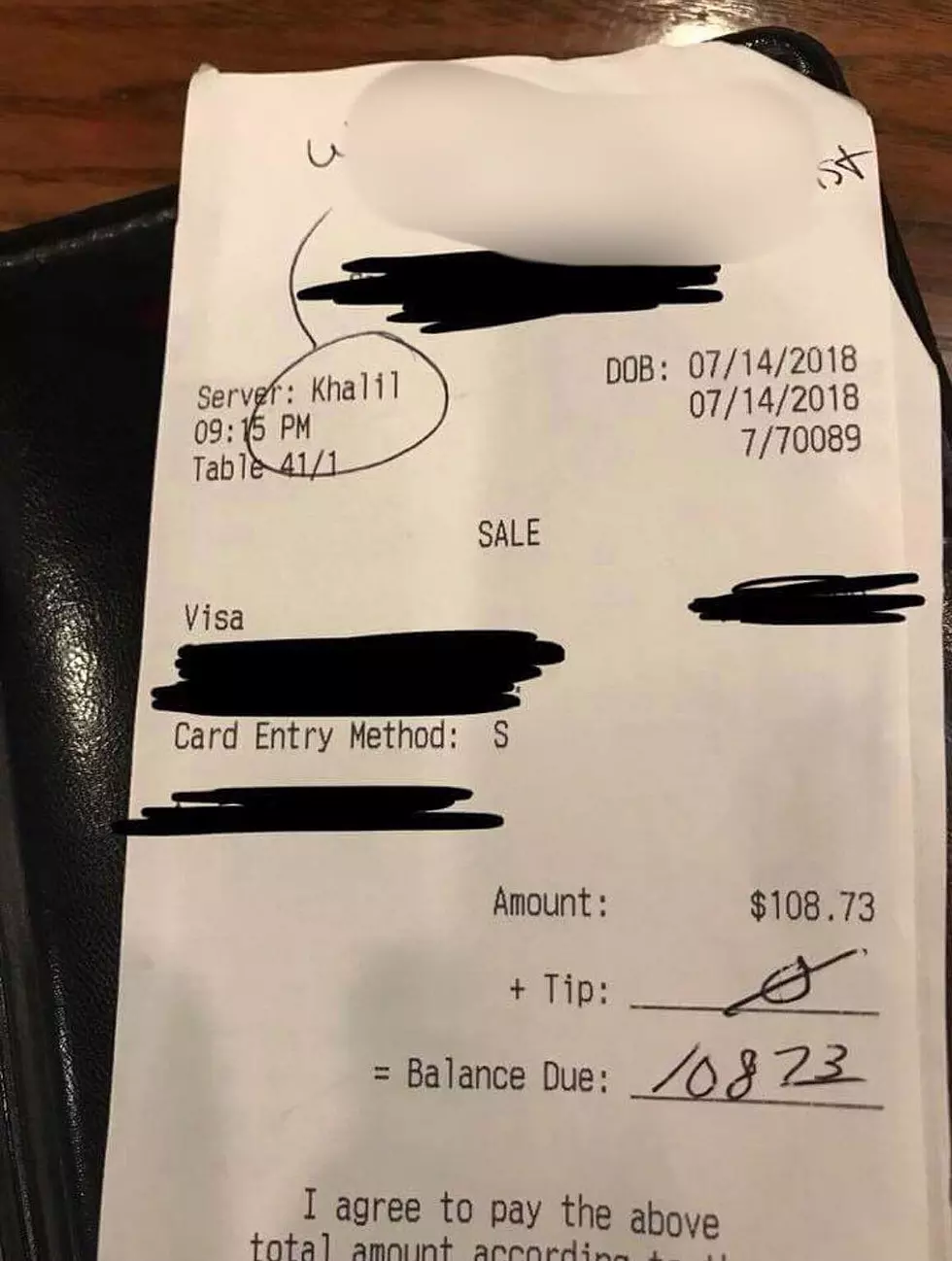 Texas Customer Banned From Restaurant For Leaving Racist Note for Server