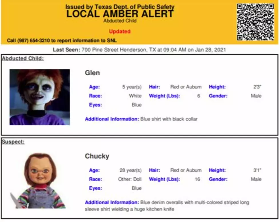 Texas DPS Sends out Amber Alert for Chucky the Doll