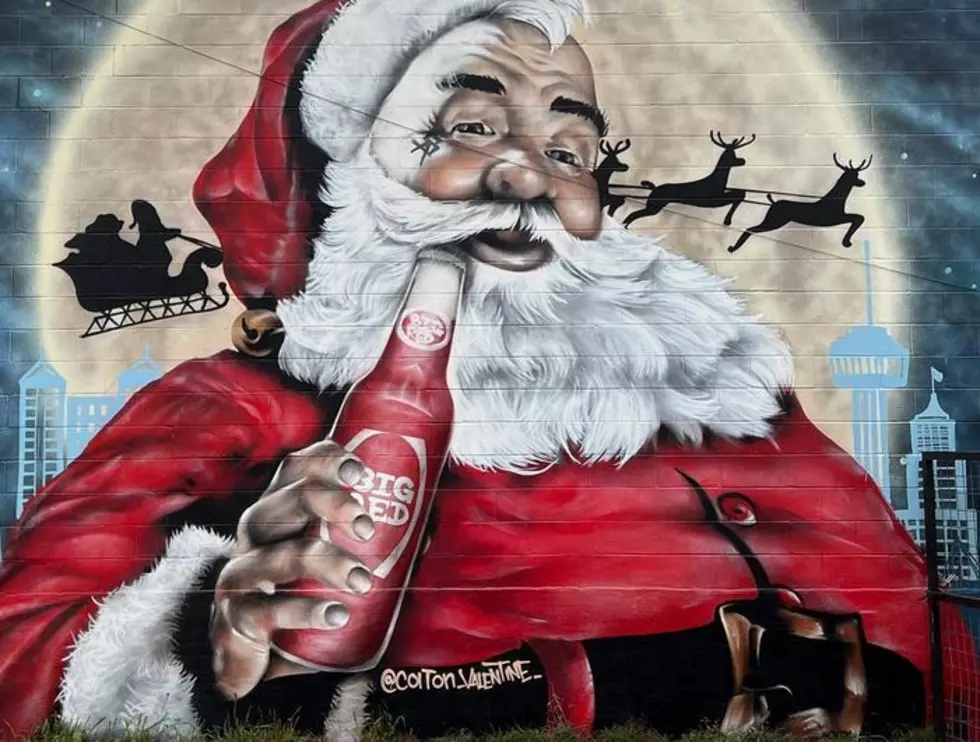 Only in San Antonio Will You Find a Big Red Drinking Santa