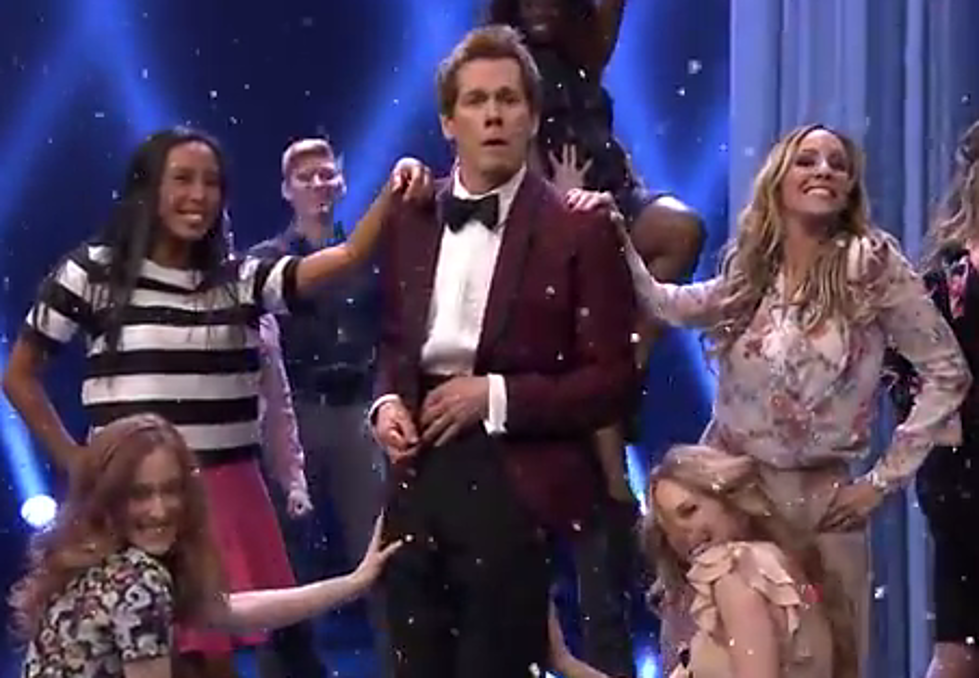 Kevin Bacon Shows His Dance Moves From Two “Footloose” Dance Scenes on “The Tonight Show”