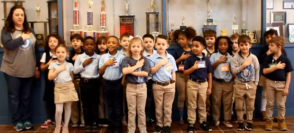 See Mrs. Morgan’s Kindergarten at Stockwell Place Lead us in Pledge