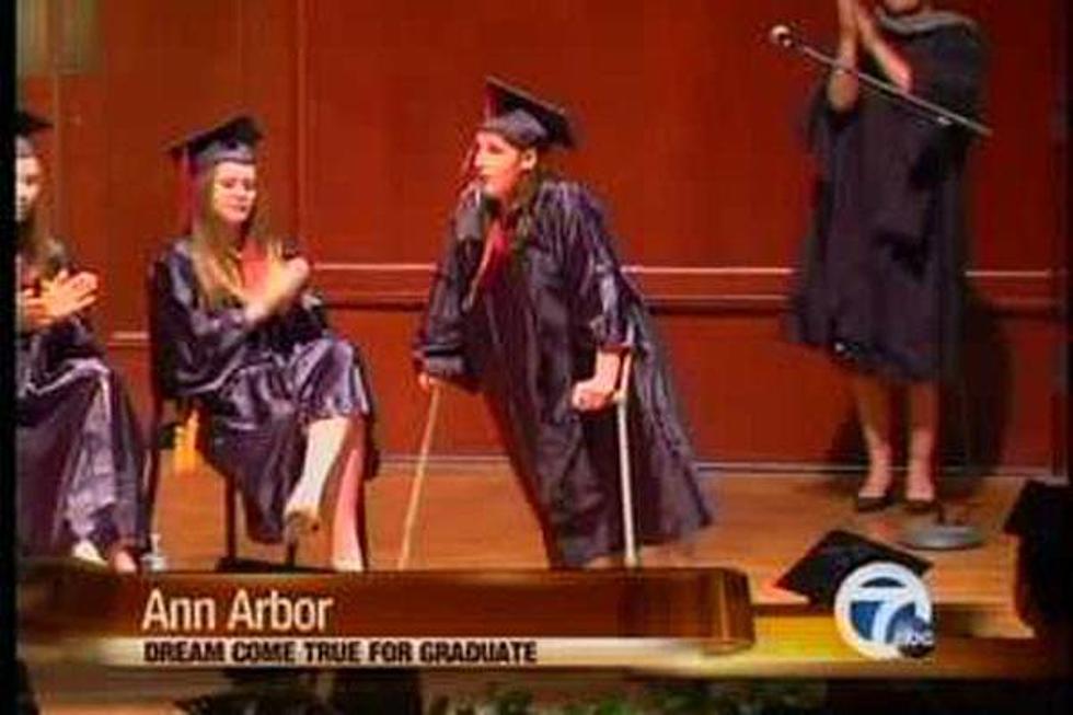 Student Takes First Steps At Graduation [VIDEO]