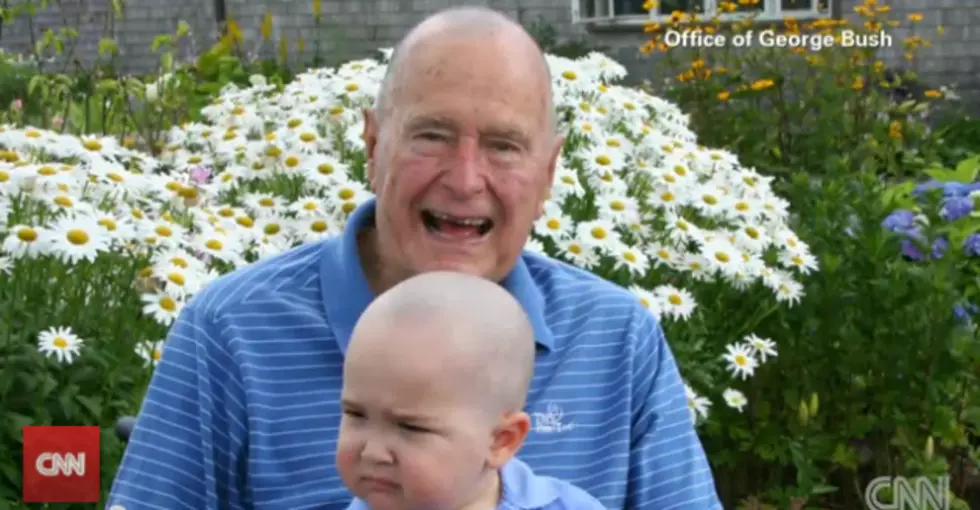 President George H.W. Bush Shaves His Head for 2-Year-Old Boy [VIDEO]