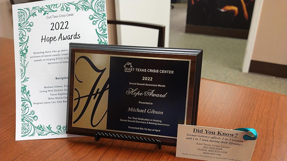 A Thank You to the East Texas Crisis Center For Giving Me a Hope Award