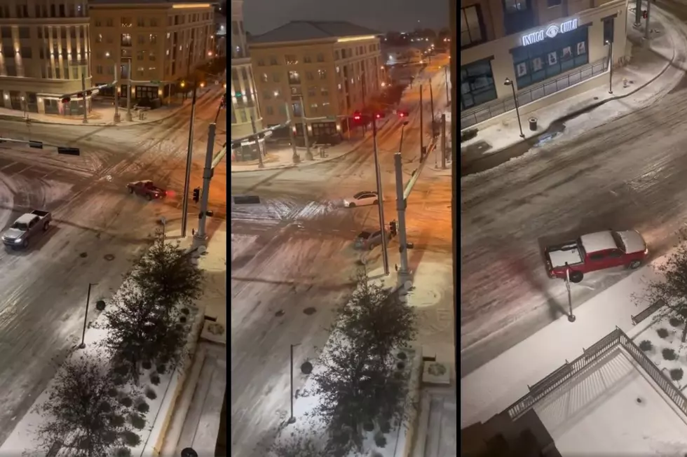 Dallas, Texas Drivers Going Too Fast on Ice Sliding All Over