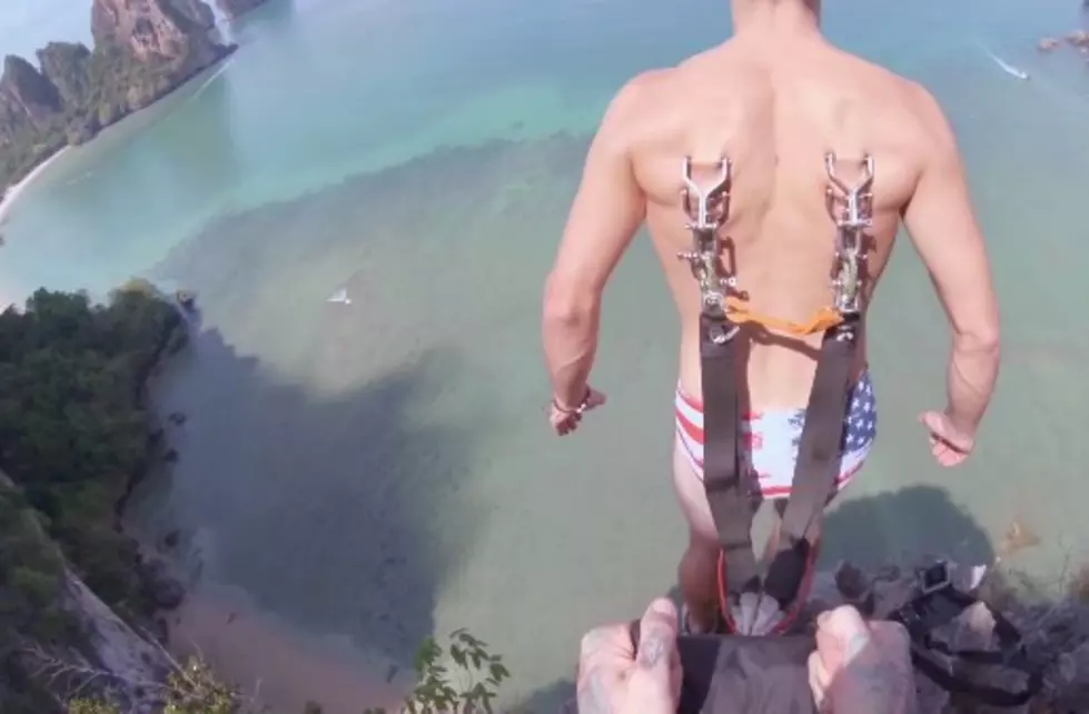 Suspension Base Jumping Is NOT Something You Want To See, But You’ll Watch This Video Anyway You Sick Freaks [VIDEO]