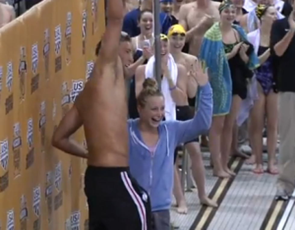 Olympic Swimmer Proposes To Girlfriend After Winning a Race