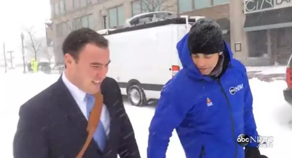 This Buffalonian Is Only Wearing a Business Suit During the East Coast Blizzard [VIDEO]