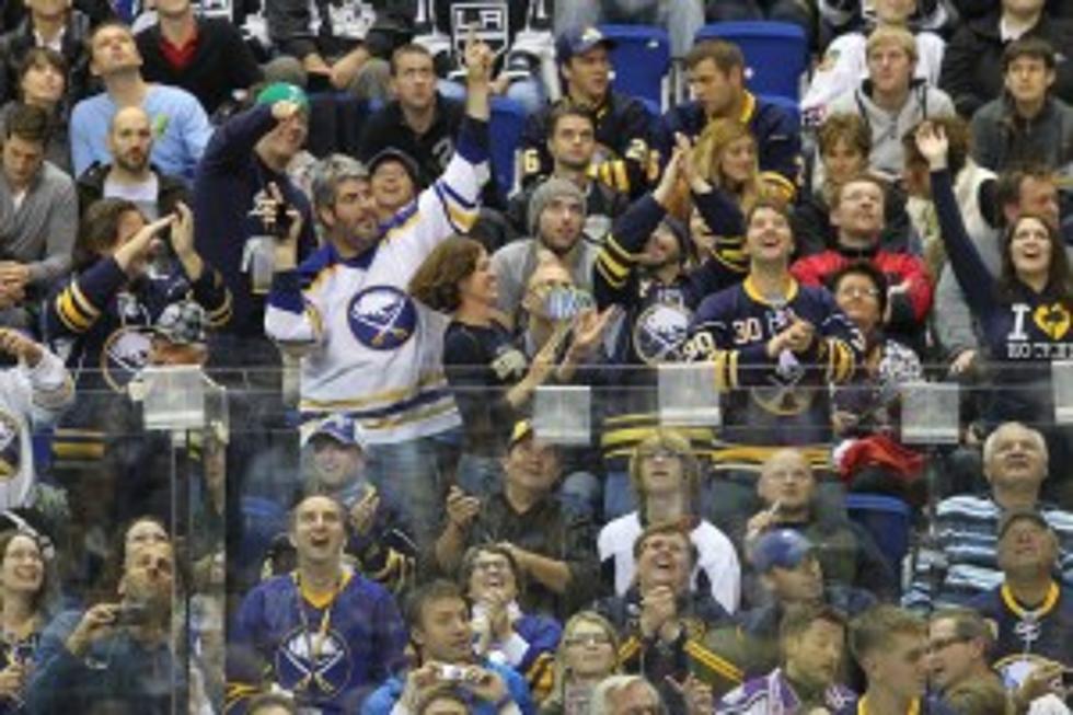Buffalo Sabres Fans Enjoy a Beer While Dressed Just Like The Players [VIDEO]