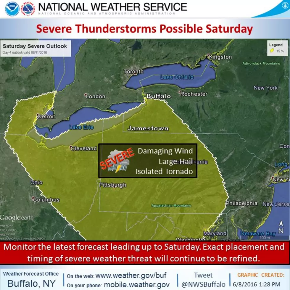 Potentially Severe Thunderstorms Could Hit Western New York Saturday