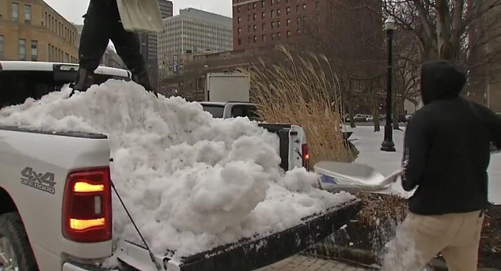 Fake Snow Brought To Buffalo Movie Shoot