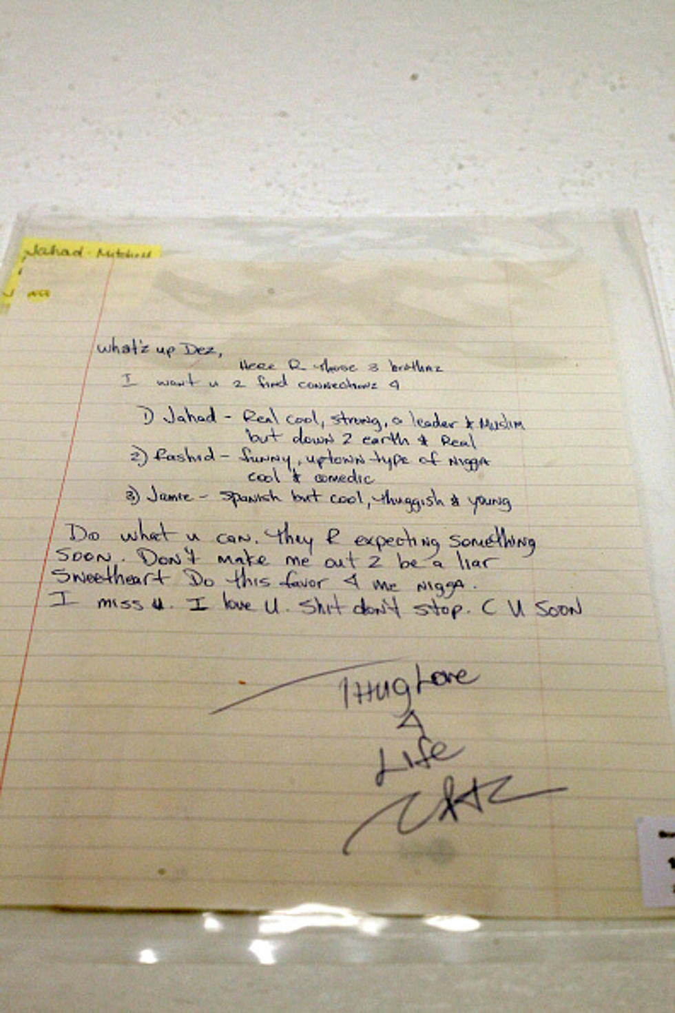Five Page Letter/Essay Written By Tupac Shakur Being Sold For $225, 000 &#8211; Tha Wire