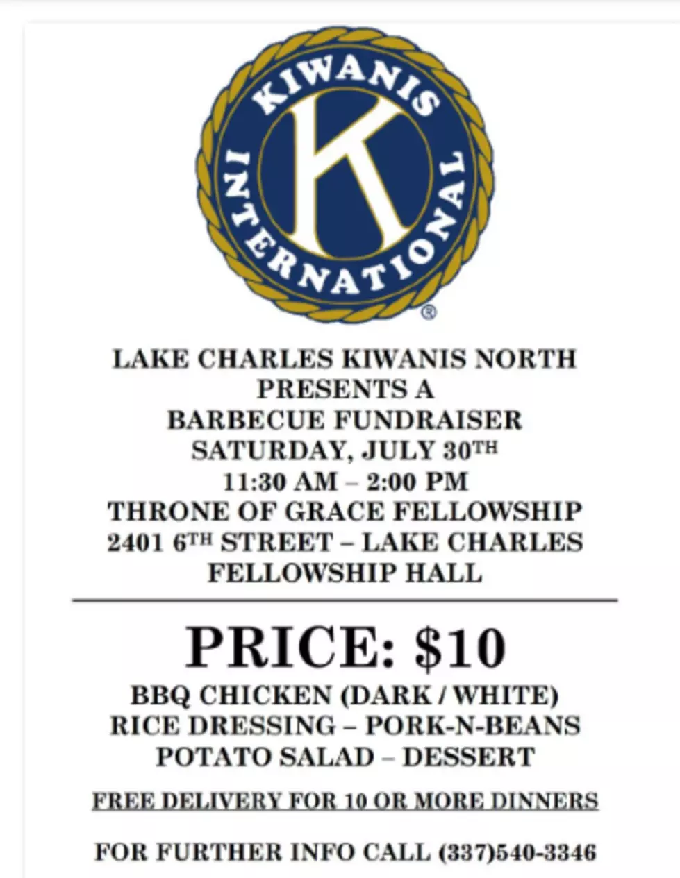 Lake Charles Kiwanis North Barbecue Fundraiser