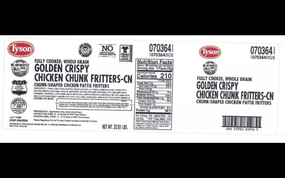 200,000 Pounds of Frozen Chicken Fritters Recalled by Tyson