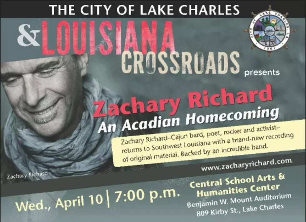City Of Lake Charles Presents Zachary Richard Wednesday Night