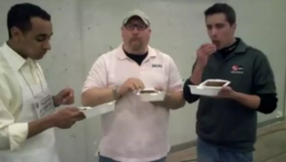 Sausage Eating Machine! Chris Allen Challanges Local TV Weathermen to Eating Contest [VIDEO]