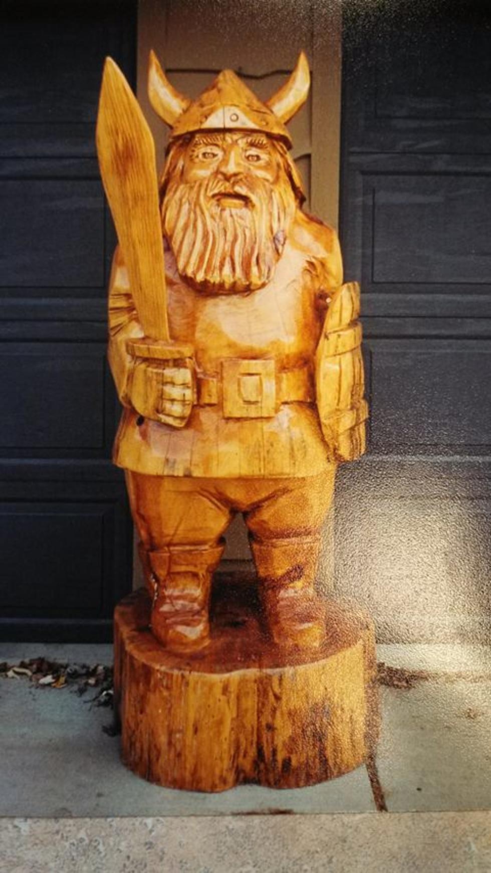 Hermantown Police Hope To Reunite Stolen Wooden Viking Statue With Its Owner