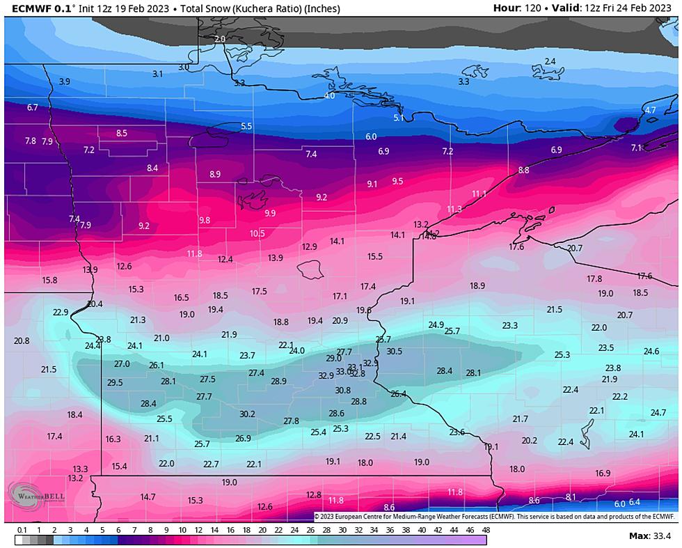 Insane Amounts of Snow Predicted for Parts of Minnesota, Wisconsin This Week