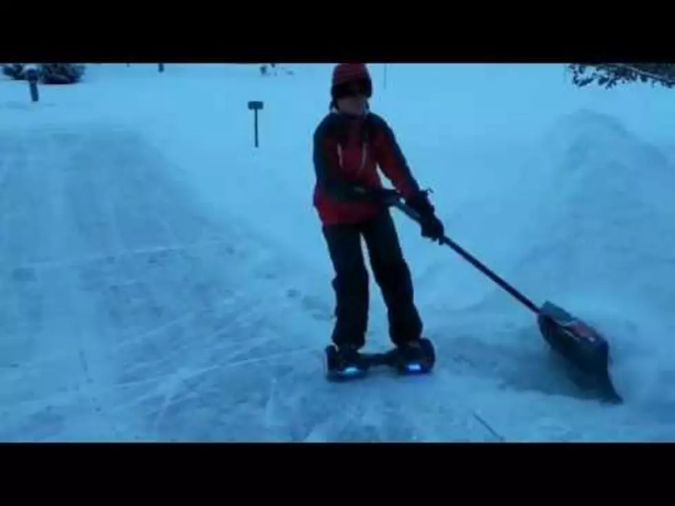 Kid In Wisconsin Uses His Hoverboard to Shovel the Driveway [VIDEO]