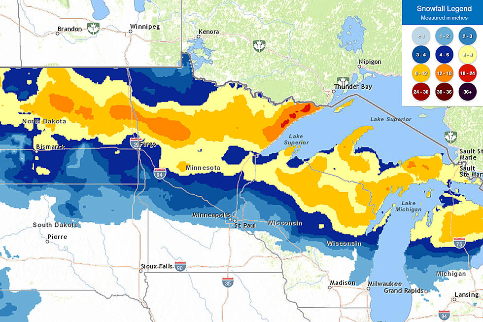 UPDATED: Here’s How Much Snow Northern Minnesota + Wisconsin Got From This Weekend’s Storm