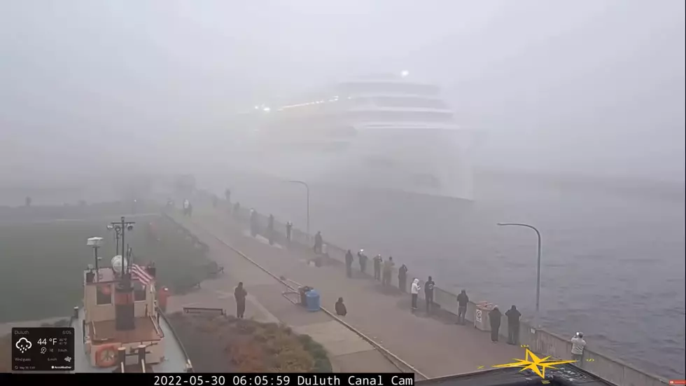 WATCH: The Eerie & Foggy Arrival Of The Viking Octantis Cruise Ship In Duluth