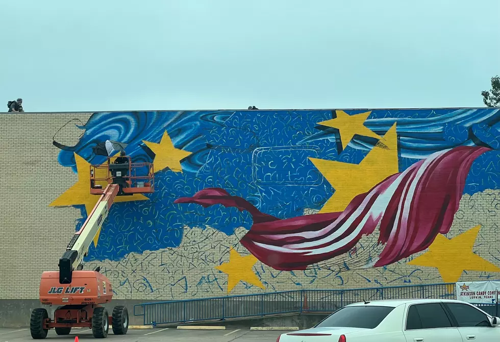 Giant Mural Going Up At Atkinson Candy In Lufkin, Texas