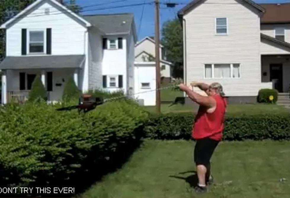 The World’s Strongest Redneck Plays With His Chainsaw On A Rope [VIDEO]