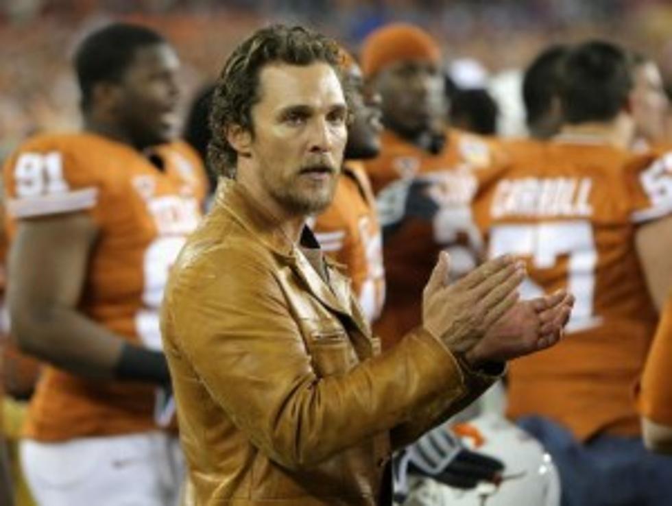 Matthew McConaughey Opens the Door to His Suite at a Longhorn Game