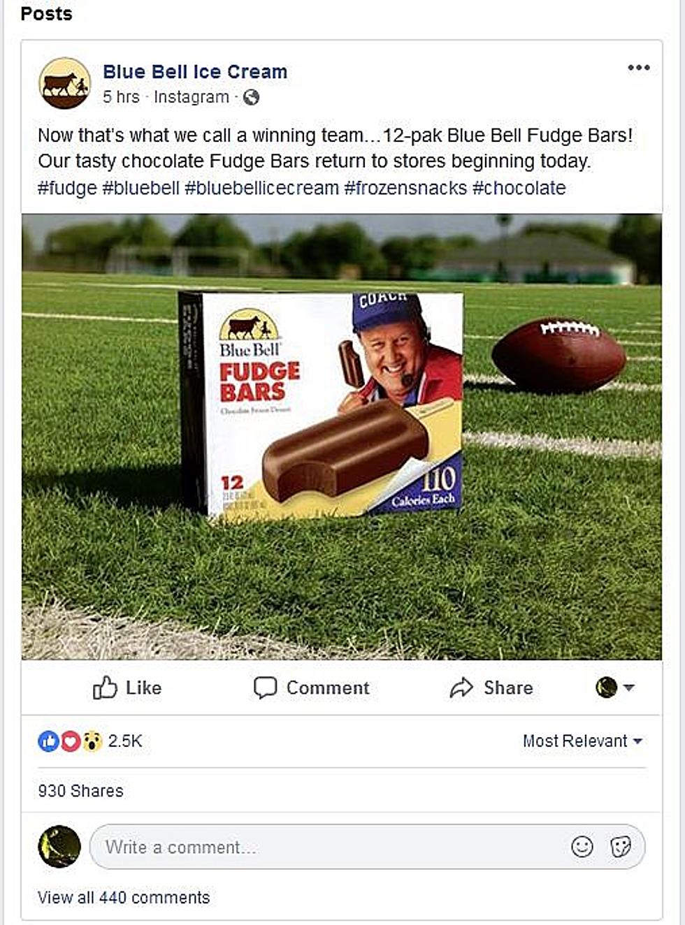 Blue Bell Fudge Bars Are Back In Stores!